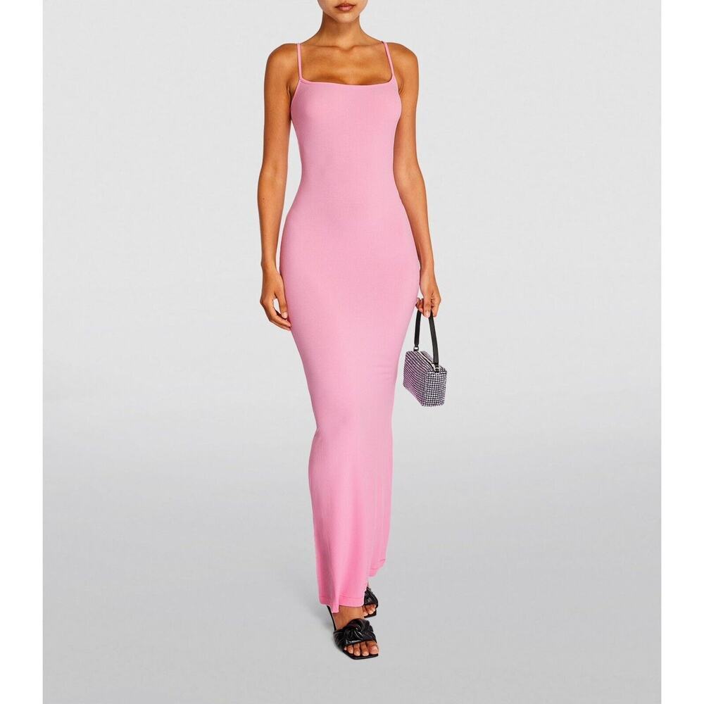 Skims Soft Lounge Long Slip Dress in Cotton Candy Pink size XL - RARE! NWT